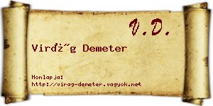 Virág Demeter névjegykártya
